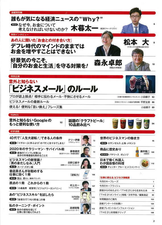 THE21 2015年8月号 目次